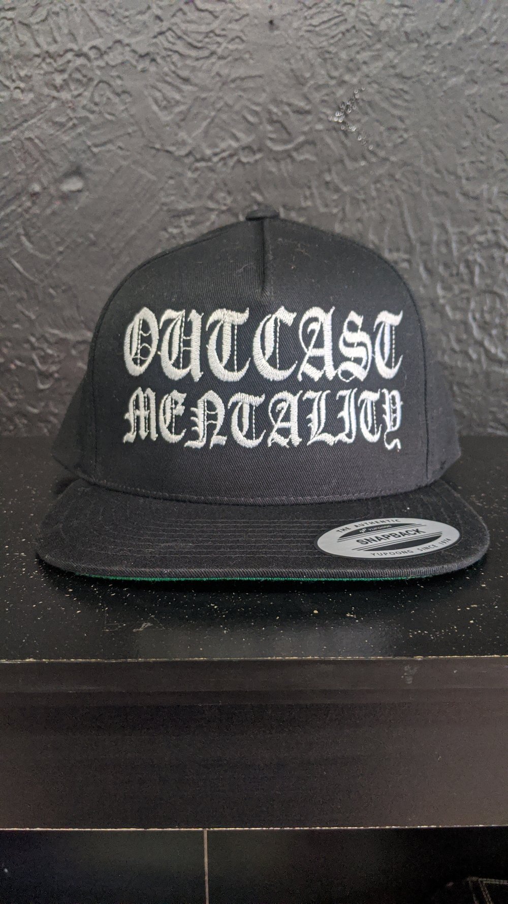 O/M Old English embroidered snapback