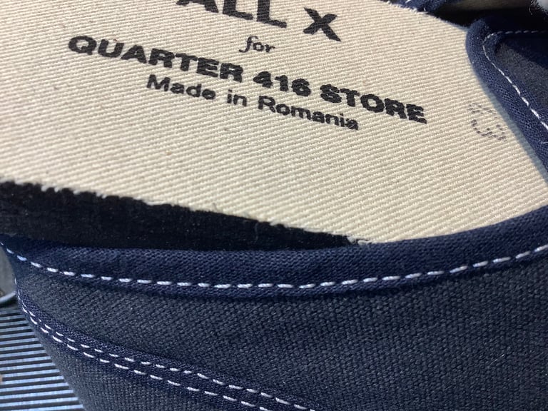 ALLX x Quarter416 Italian army trainer shoes navy made in Romania Image 3