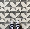 Newton Tile Stencils for Floors, Tiles and Walls-Geometric Stencil - DIY Floor Project.