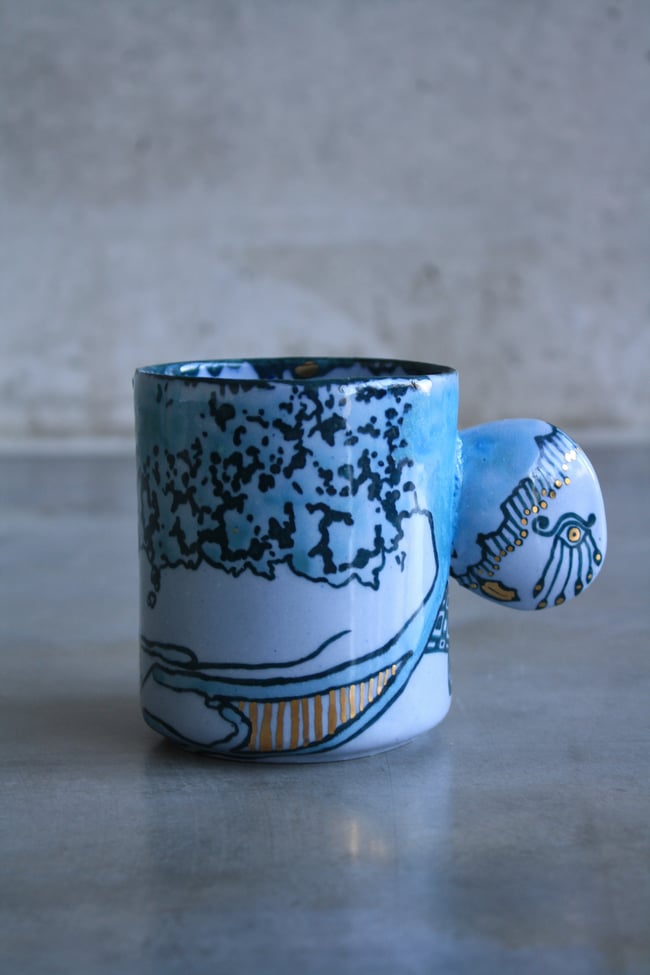 Hand painted porcelain mug 20