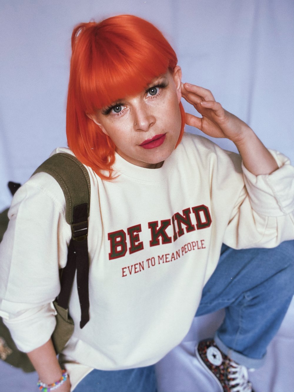 Image of Be kind even to mean people varsity sweat 