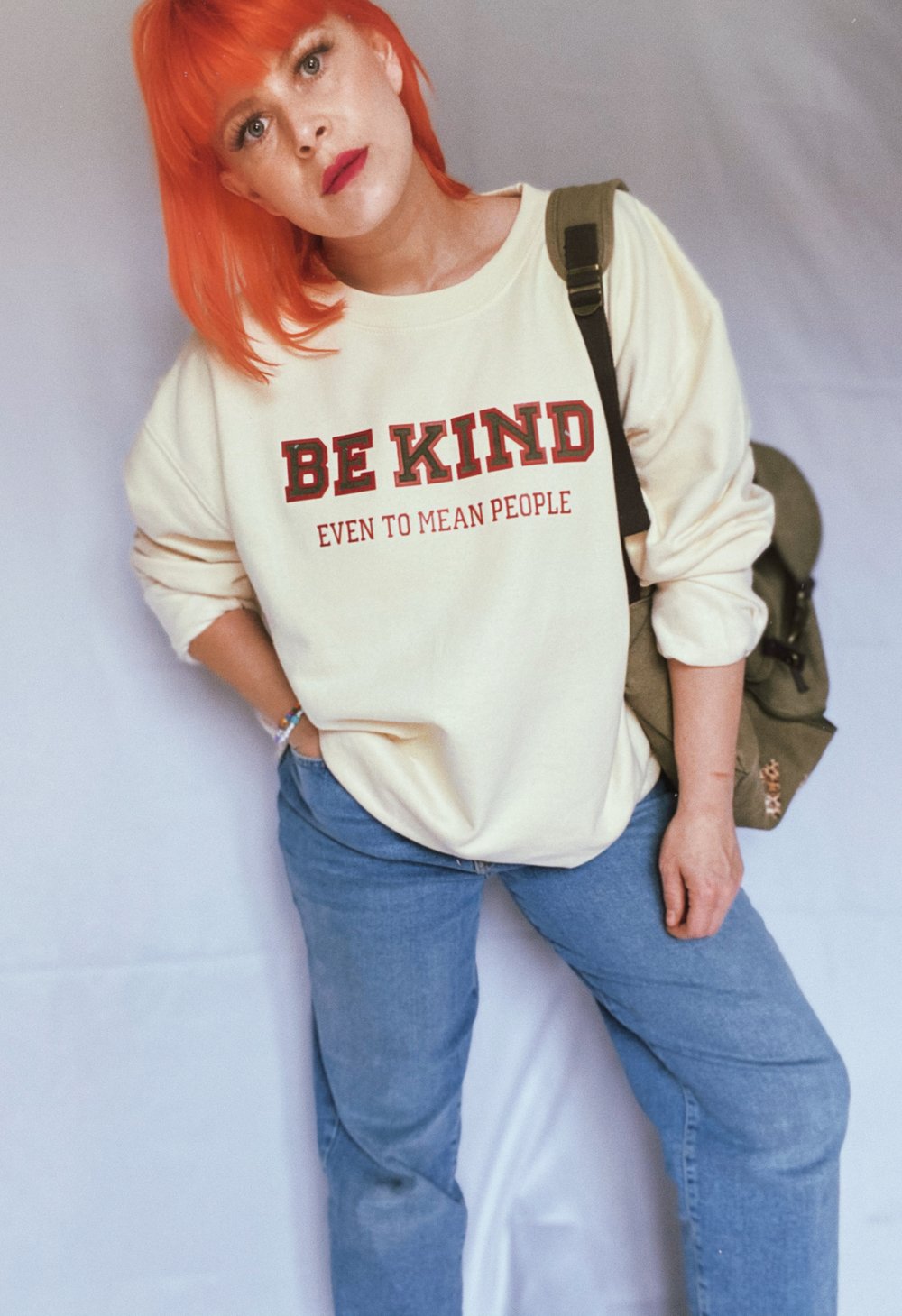 Image of Be kind even to mean people varsity sweat 