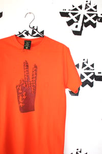 Image of built for both tee in orange 