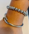 Large silver beaded bracelet