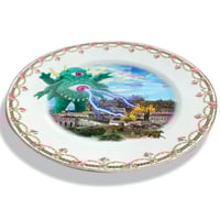 Image 2 of The Green Monster - Vintage Spanish Porcelain Plate - #0755
