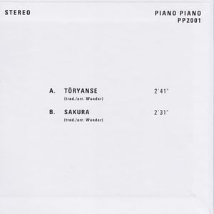 Sven Wunder ‎- Tōryanse / Sakura (Piano Piano - PP2001 - 2020)