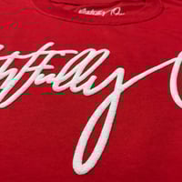Image 2 of 3D Puff R.O. Logo T Shirt Red & White