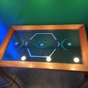 Cosmic Handmade Mahogany and Glass Table