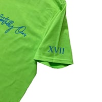 Image 3 of R.O. Right Chest Logo T Shirt Green & Blue