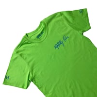 Image 1 of R.O. Right Chest Logo T Shirt Green & Blue
