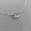 Tiny Sterling Silver Lotus Blossom Necklace