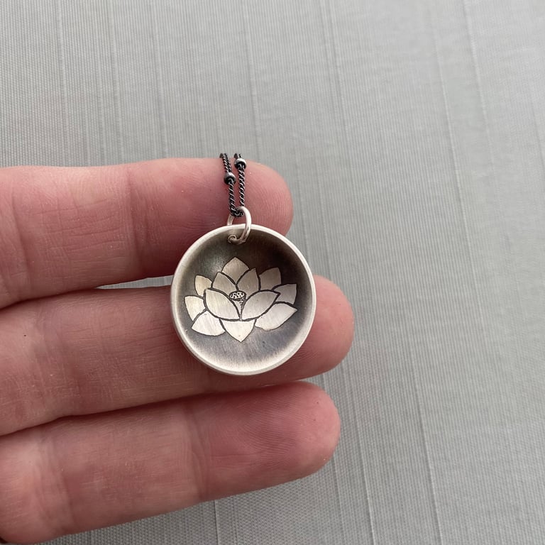 Sterling Silver Lotus Blossom Necklace Image 3