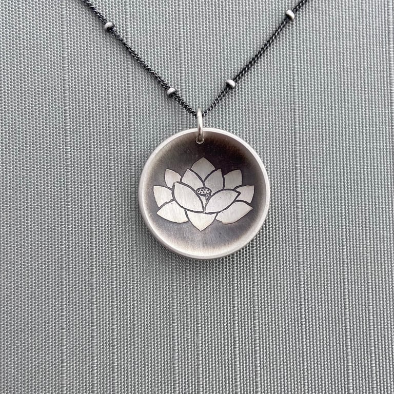 Sterling Silver Lotus Blossom Necklace Image 2