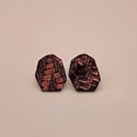 leather polygon stud earrings