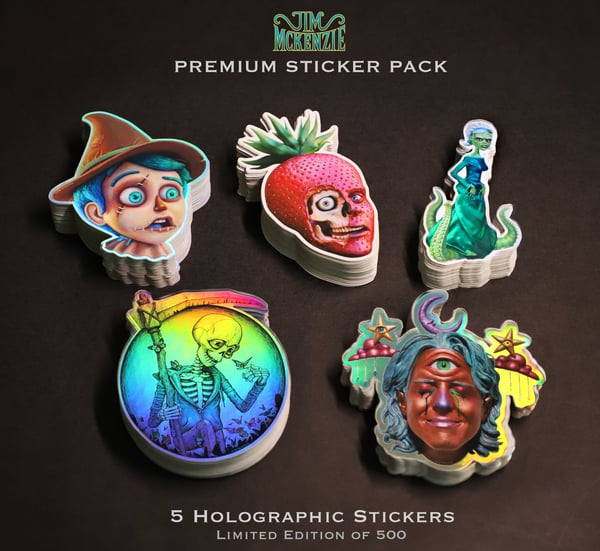 Image of Premium Sticker Pack - 5 Holographic Stickers - RESTOCKED! 