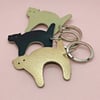 leather cat key ring