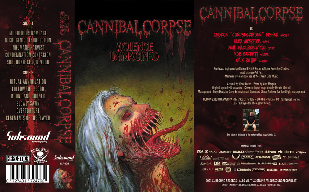 Cannibal Corpse - Violence Unimagined - Tape Toxic Green 