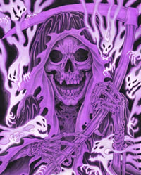 Image 2 of Print “Ghost reaper” purple or yellow 50x70 cm