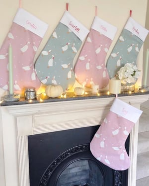 Image of Pink Geese Stocking