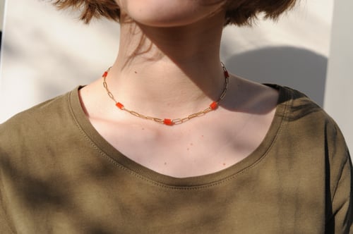 Image of Collier Meluna onyx orange