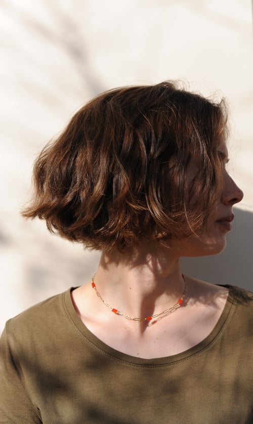 Image of Collier Meluna onyx orange