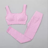 ‘Ribbed Collection’ Sports Bra & Leggings Set - Pink