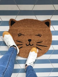 Cute smiling face cat mat