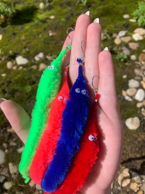 custom mismatch worm earrings (read description)