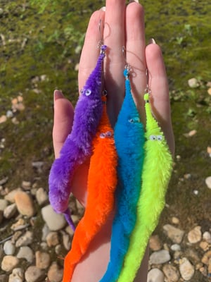 custom mismatch worm earrings (read description)