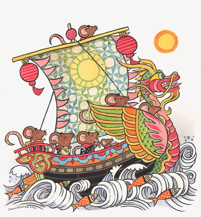 Print - Adventuremice Dragon Ship