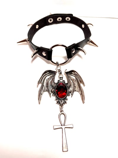 Image of Vamp Queen Ankh Spiked Choker