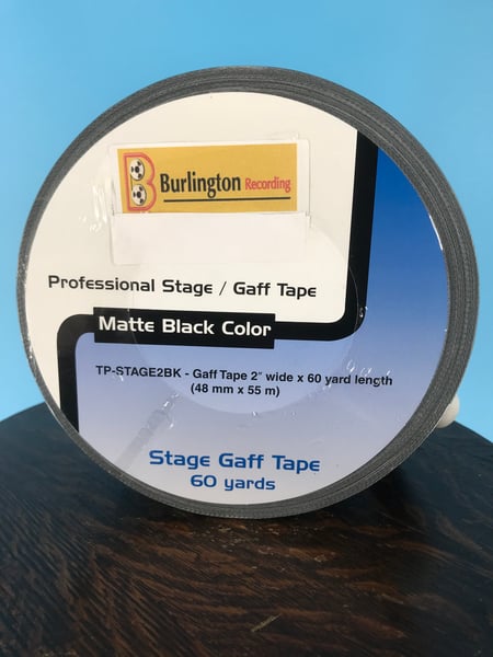 Image of Burlington Recording 2" x 180' Studio & Stage Black Gaffers Tape 