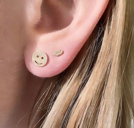 Image of Diamond Smiley Studs (two sizes!)