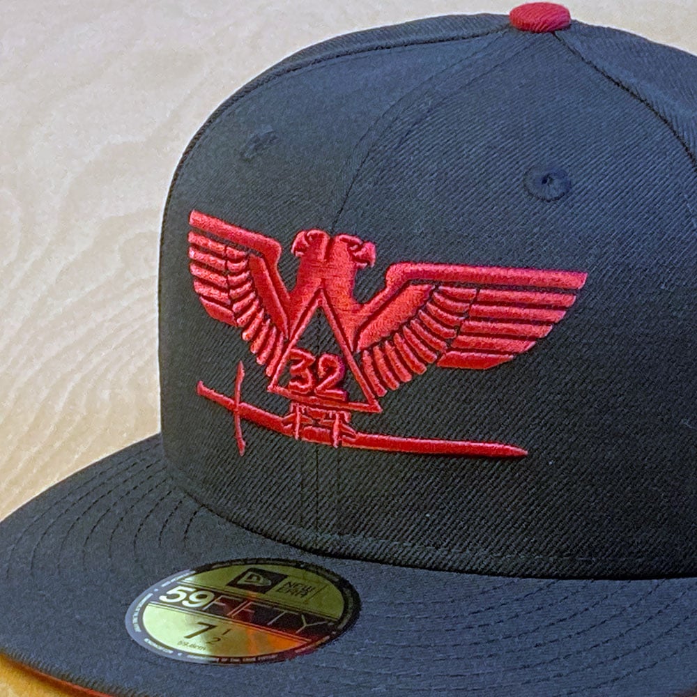 Image of  Scottish Rite Black Wool Fitted 59Fifty