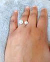 Two pearl open ring