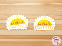 Radiate Positivity 2.5-inch by 1.6-inch Sticker