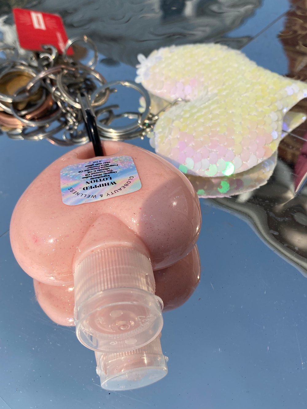 Whipped Glitter Pink Lotion Stardust-Keychain