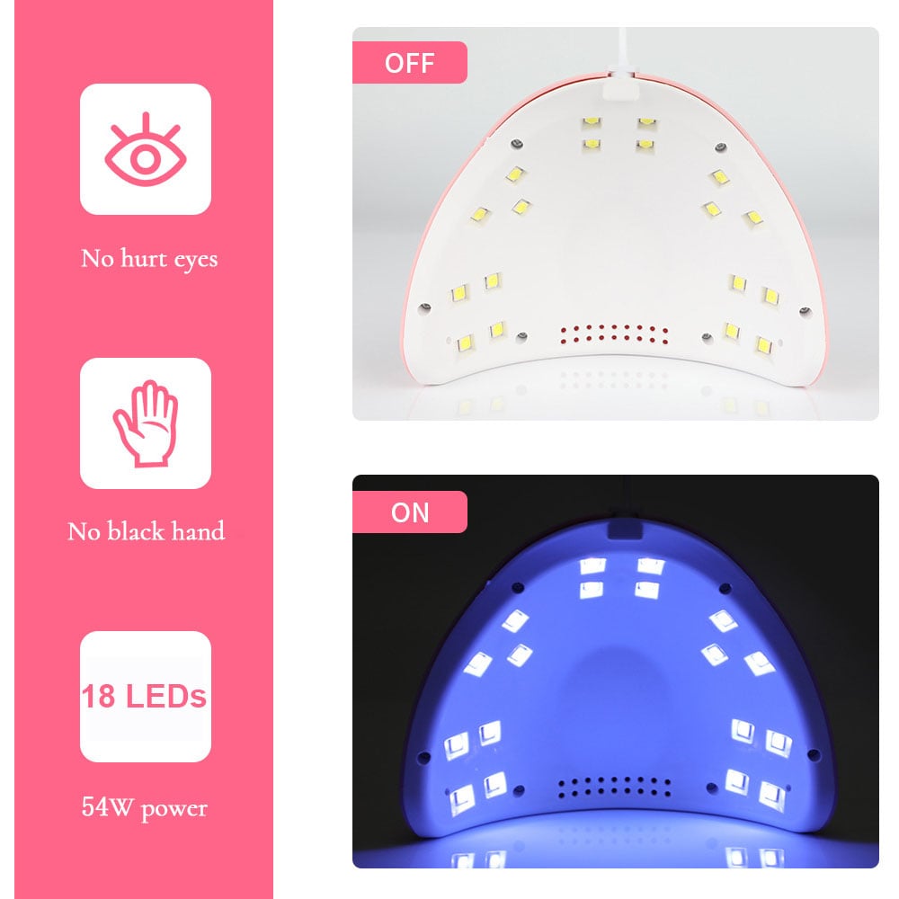 Image of LULAA 54W USB Cabin UV LED Nail Gel Led Lamp for Nails Accessories Professional Material Nail Drying