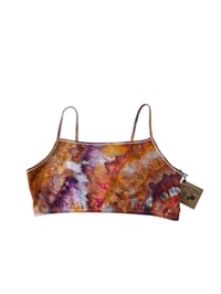 Image 3 of XXL (44) Cotton-Blend Strappy Bralette in Solar Flare Agate Ice Dye