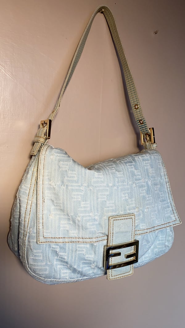 Image of Fendi Denim Zucca Bag 