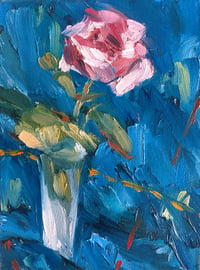 Image 1 of Rose study, original oil painting