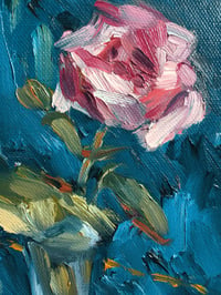 Image 3 of Rose study, original oil painting