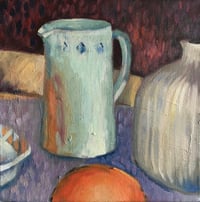 Image 1 of Still life with Jug and Bowl, original oil painting
