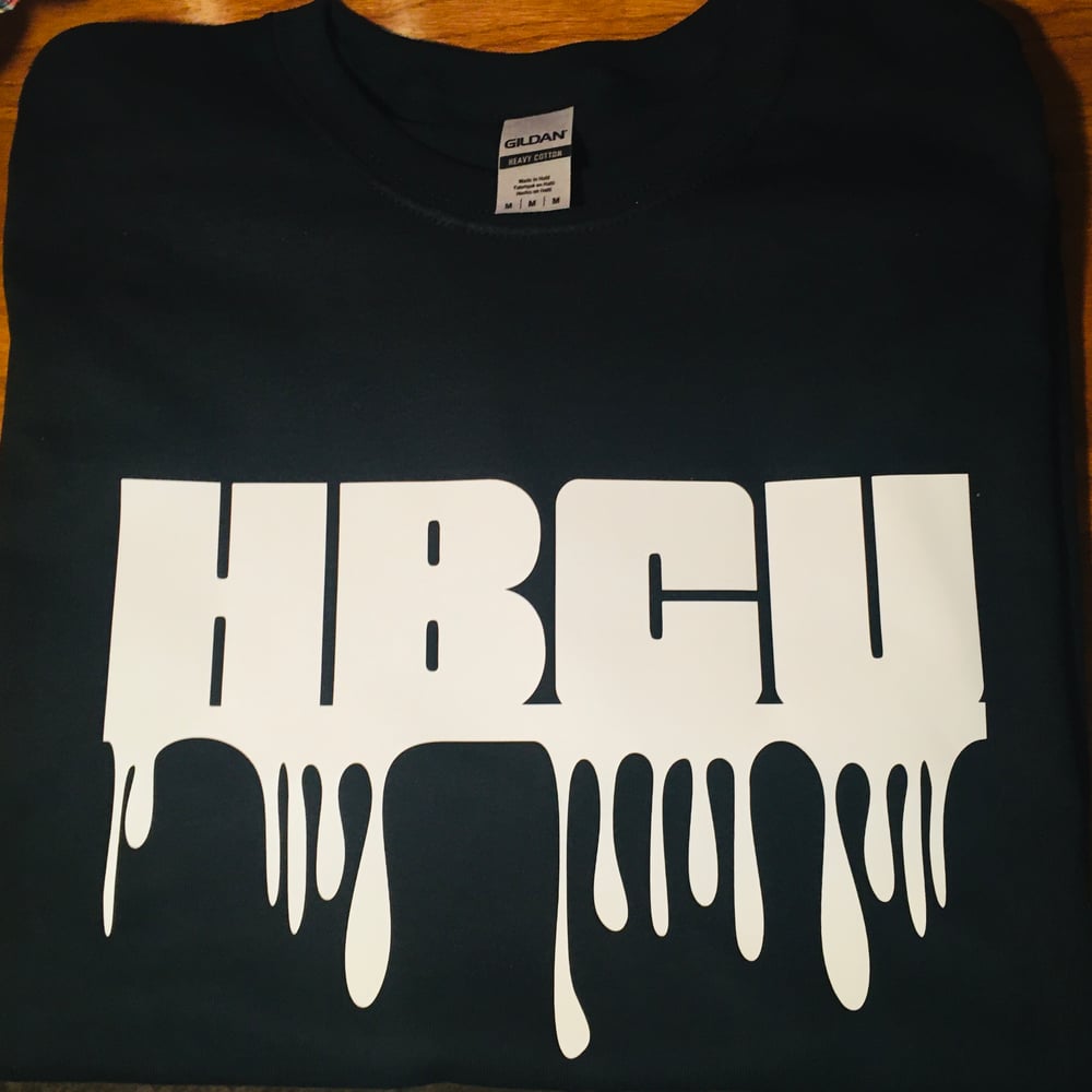 Image of *Customize* HBCU Drip Black Shirt with white letters 