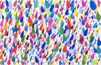 Image 1 of field of multicolor snoopies  Giclee print