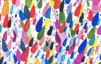 Image 2 of field of multicolor snoopies  Giclee print