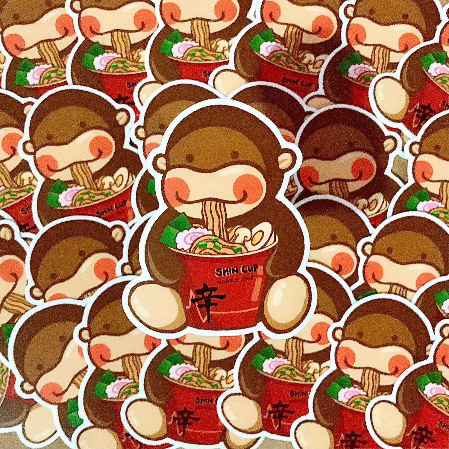 Image of Ramen Monkey Jumbo Sticker/3 inches