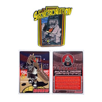 Image 1 of BIG MONKEY PIN & BIG LIZARD TRADING CARD