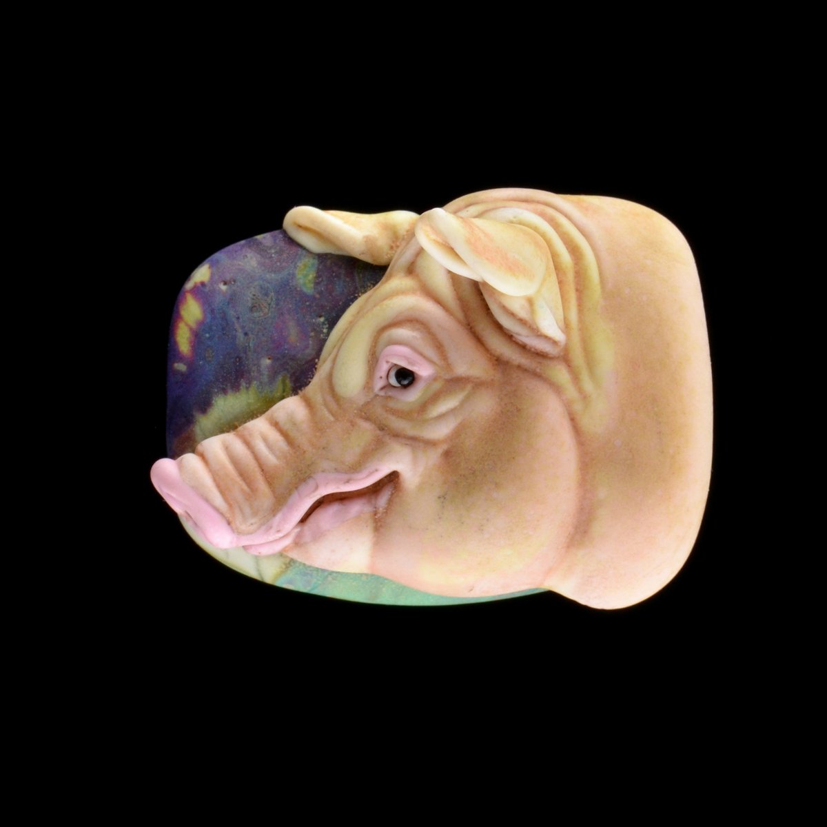 Image of XL. British Landrace Young Boar - Flamework Glass Sculpture Bead 