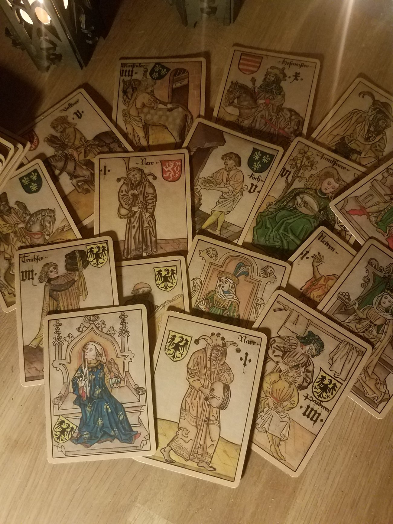 Medieval deck of cards, Hofamterspiel Deck printout Alchemist Storage